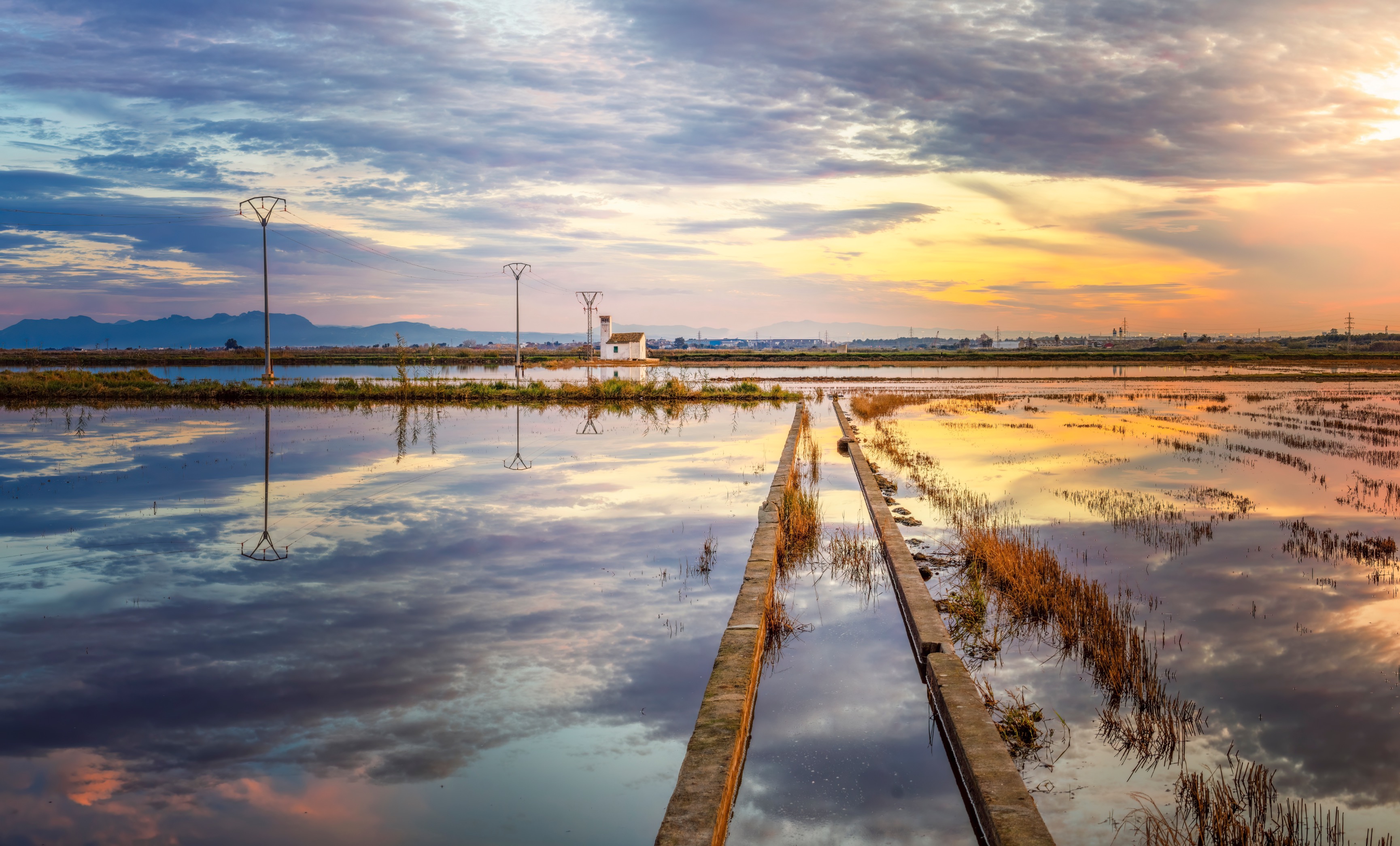 Flooded field in Valencia, Spain following the devastating floods